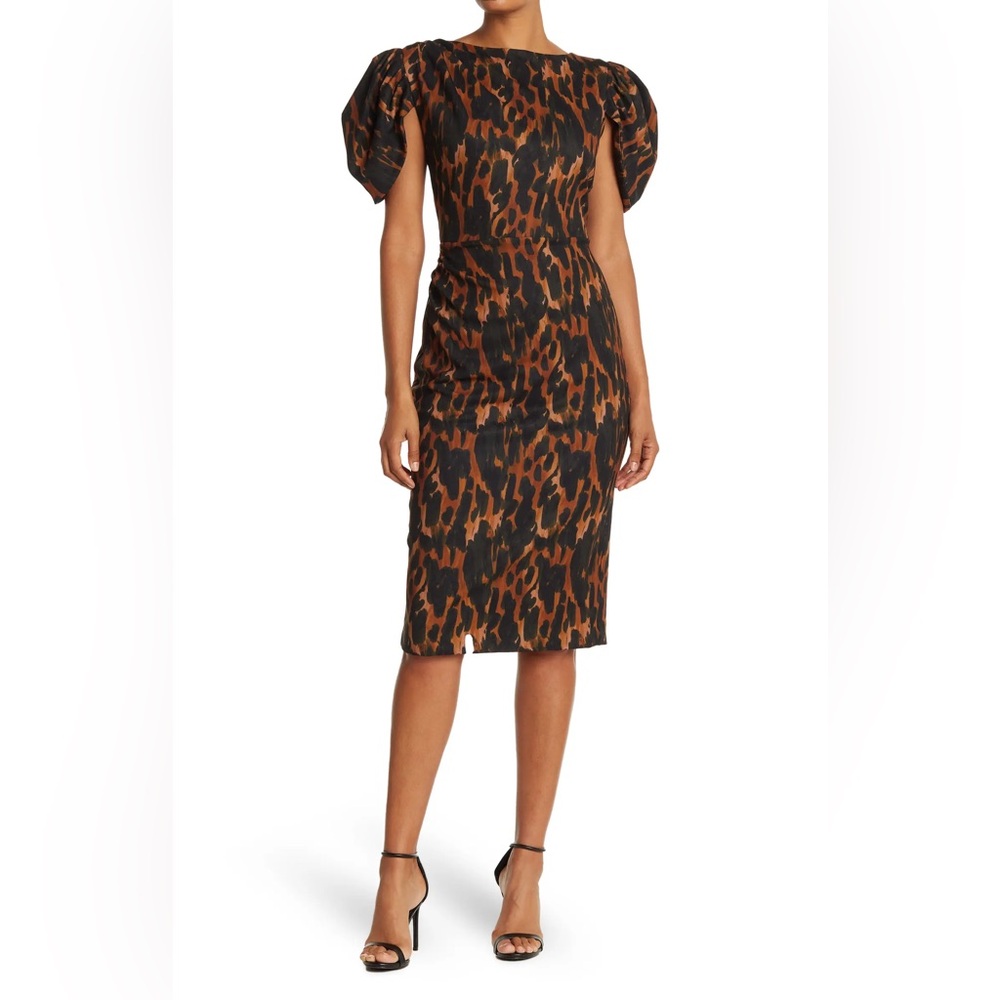 Alexia Admor Sheath Dress Size Small in Abstract Leopard